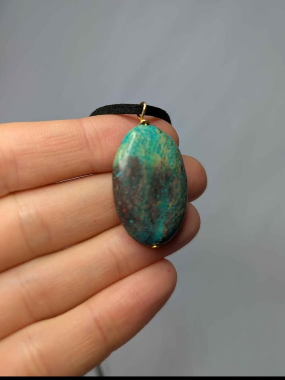 Natural Chrysocolla Stone Pendant